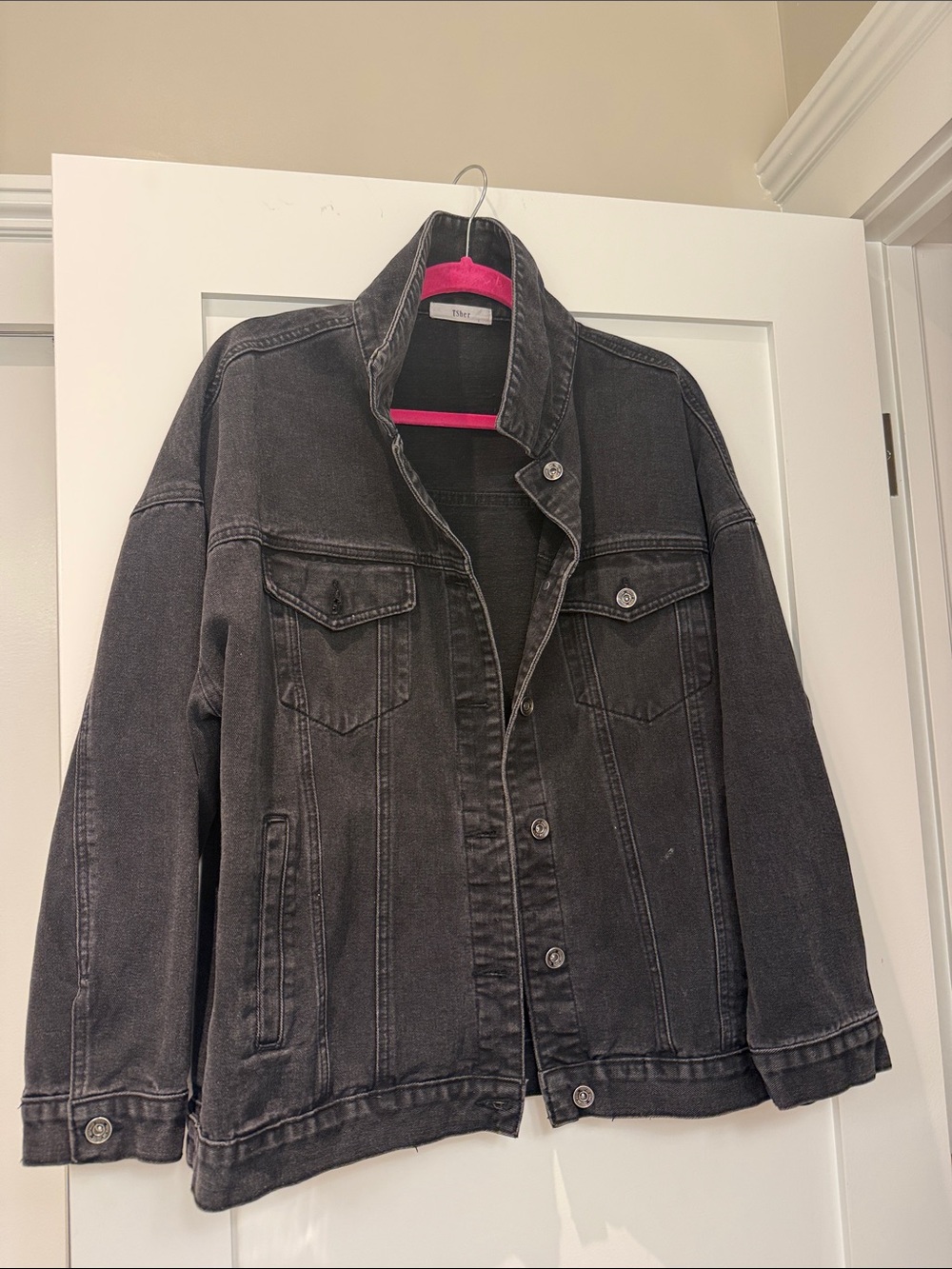 Black Denim Jacket - Women’s Oversized Jean Coat